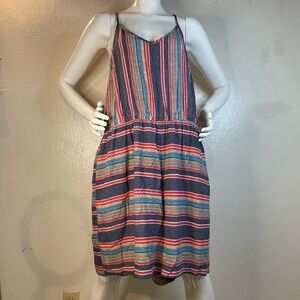 Lane Bryant Striped Multicolor Spaghetti Strap romper